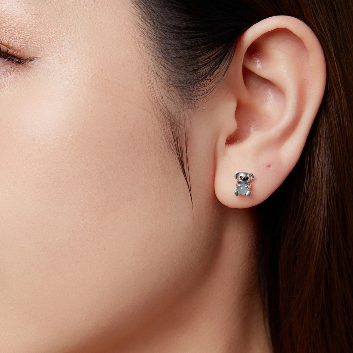 Koala Jade Stud Earrings