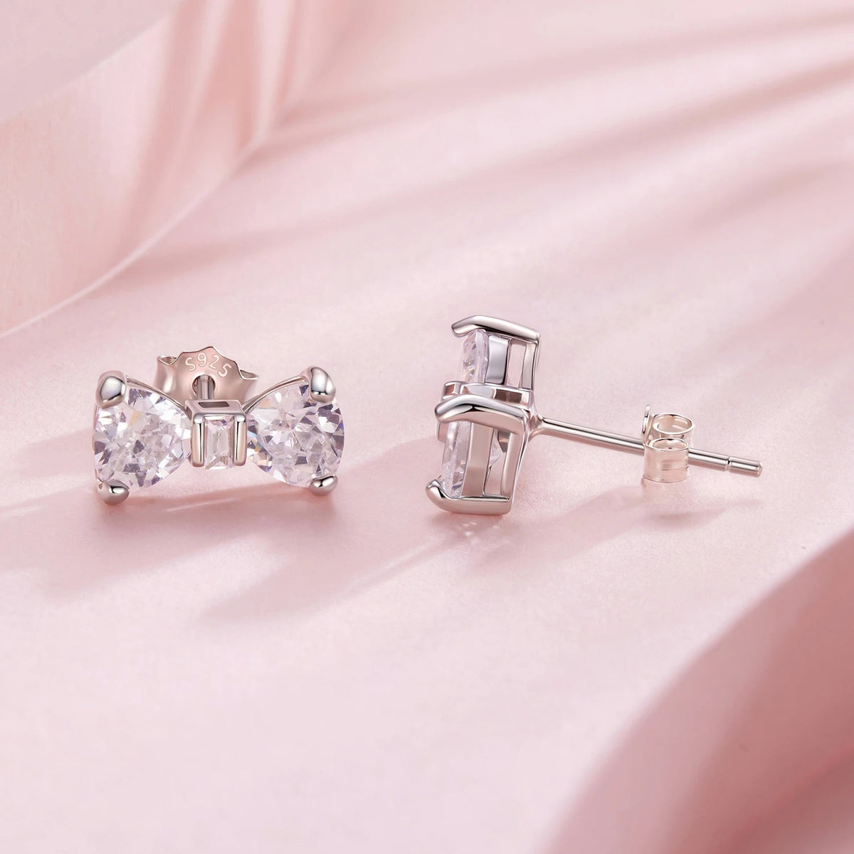 Crystal Bow Tie Stud Earrings