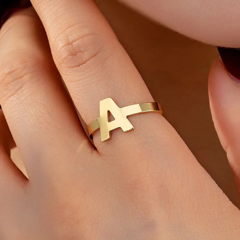 Letter Open Band Ring