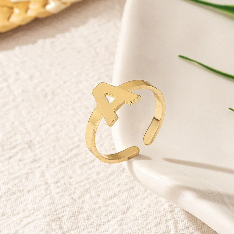 Letter Open Band Ring