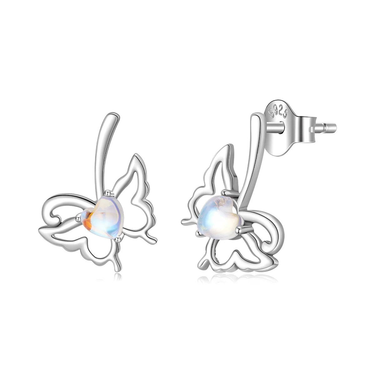 Moonstone Butterfly Stud Earrings