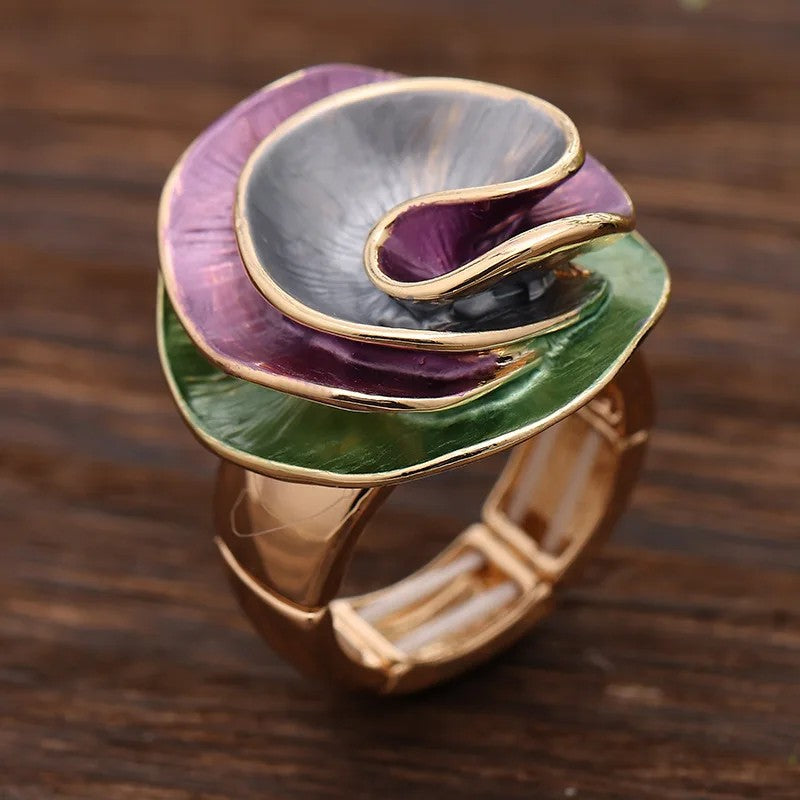Colorful Swirl Statement Ring
