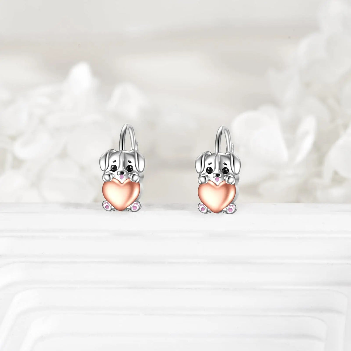 Puppy Heart Leverback Earrings