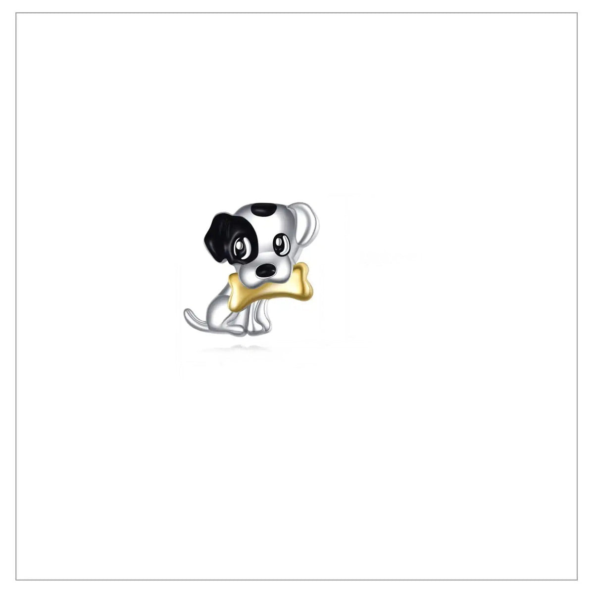 Black and White Puppy Stud Earrings