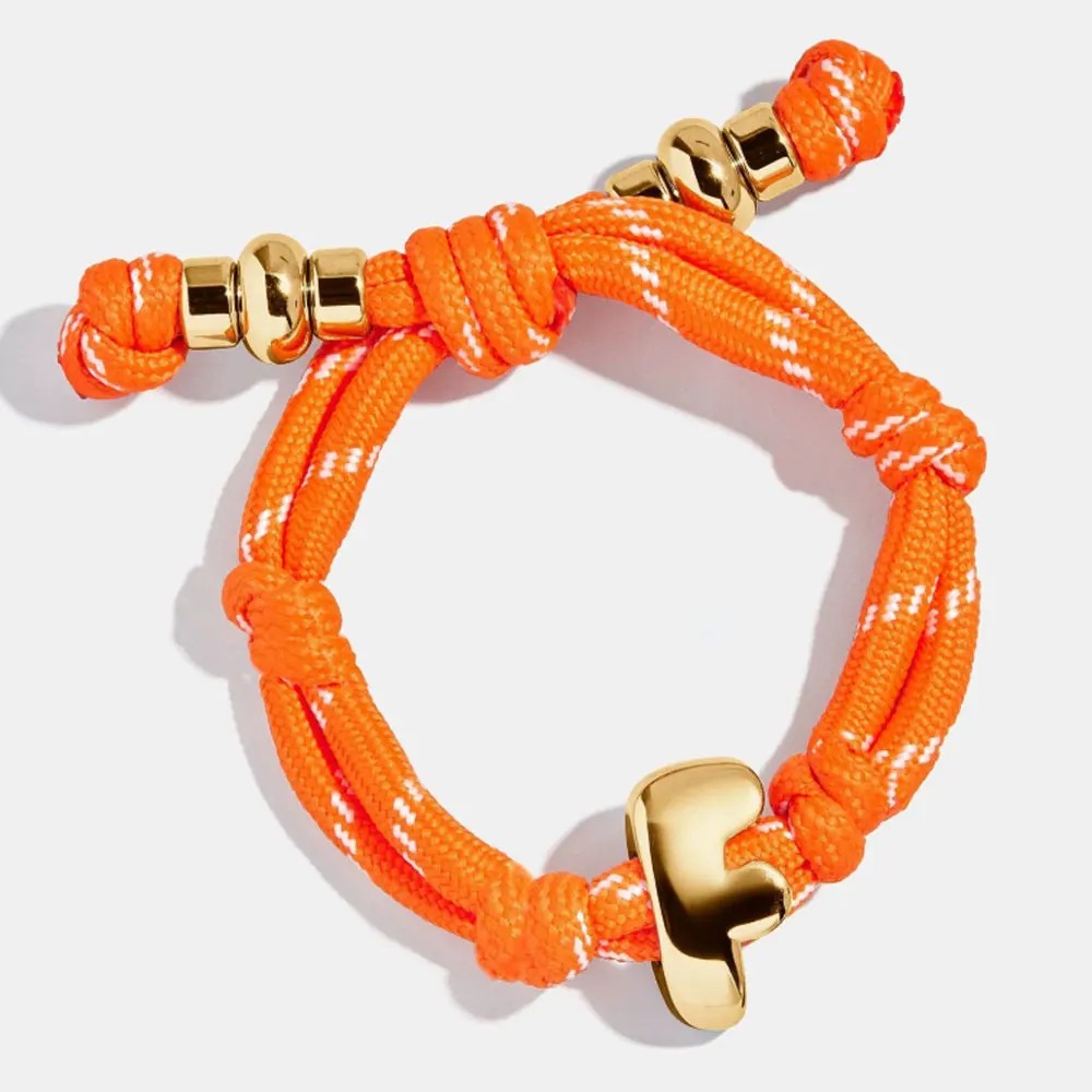Red Rope Initial Knot Bracelet
