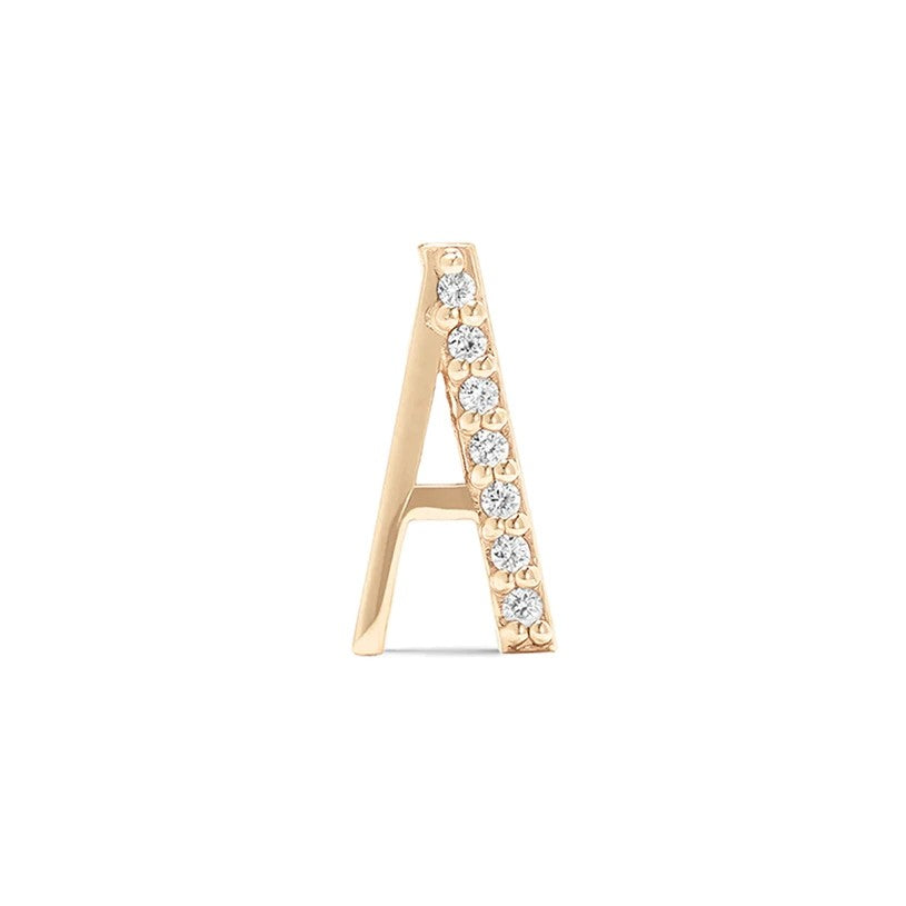 Crystal Initial Letter Stud Earrings