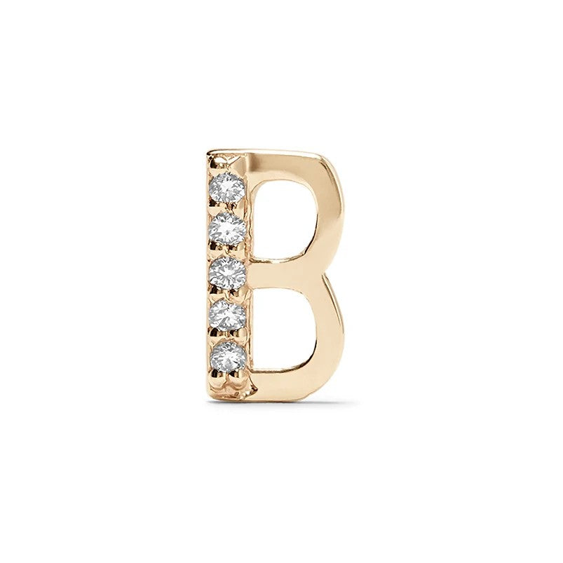 Crystal Initial Letter Stud Earrings
