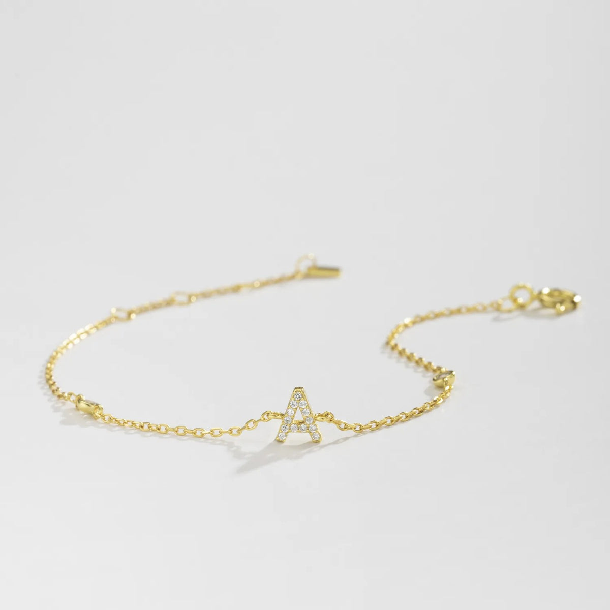 Crystal Initial M Link Bracelet