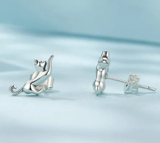 Playful Cat Stud Earrings