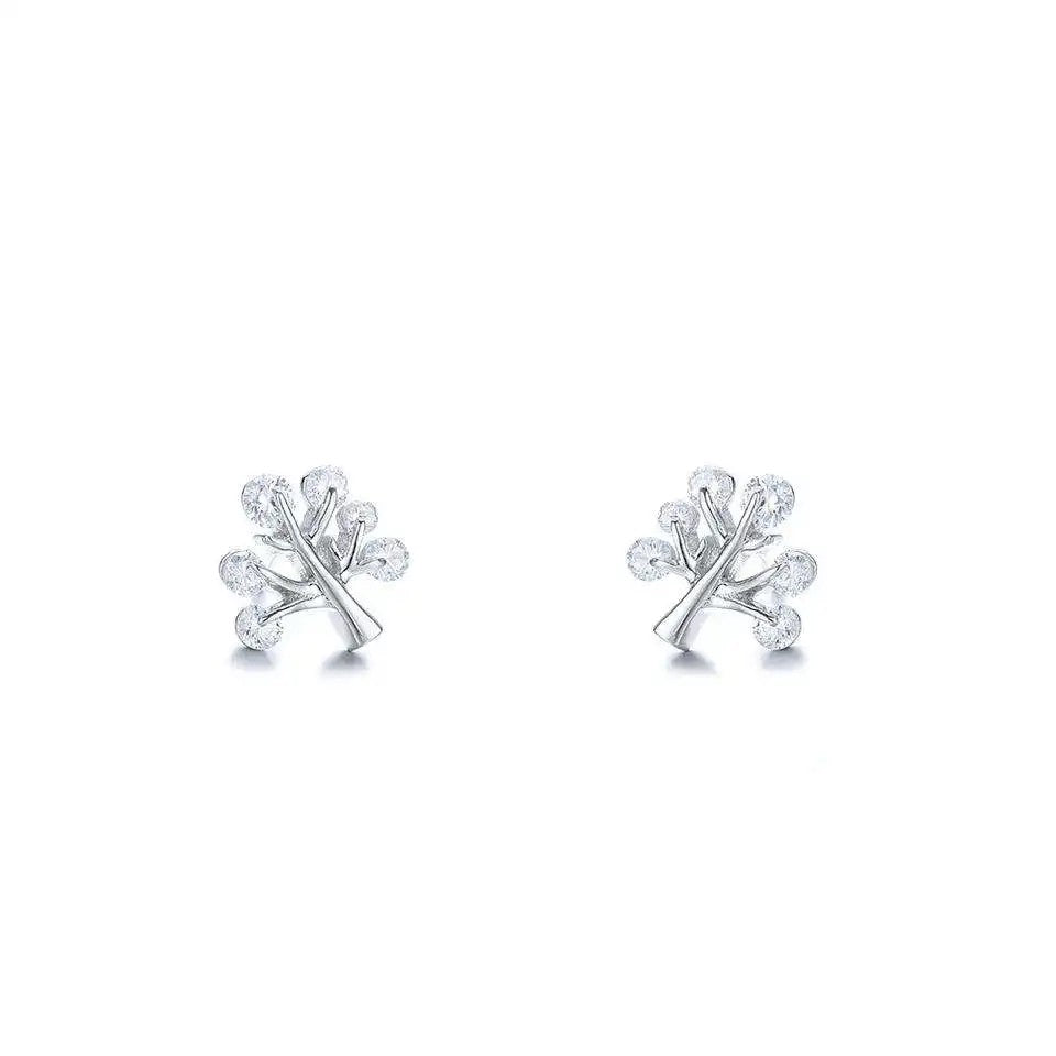 Crystal Tree Branch Stud Earrings