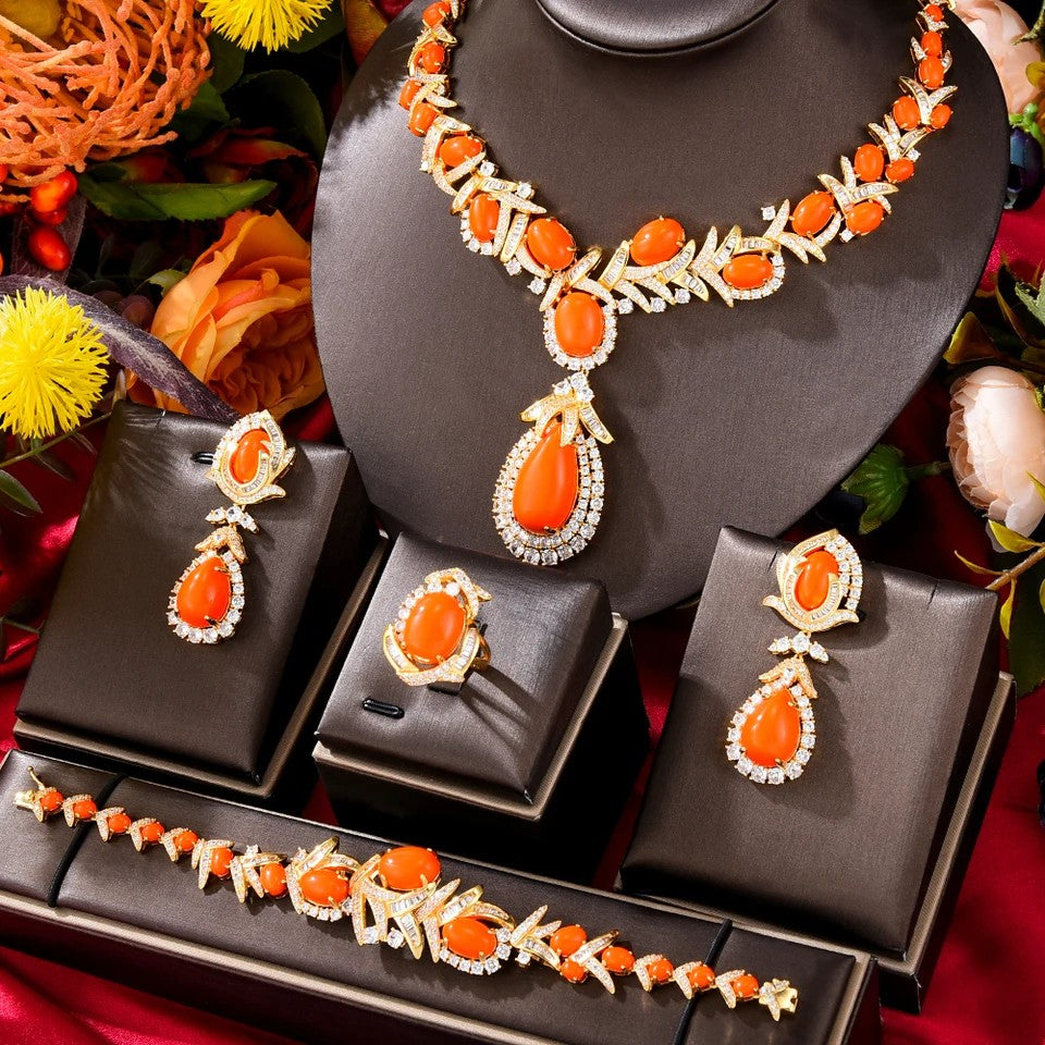 Leaf Statement Jewelry Set