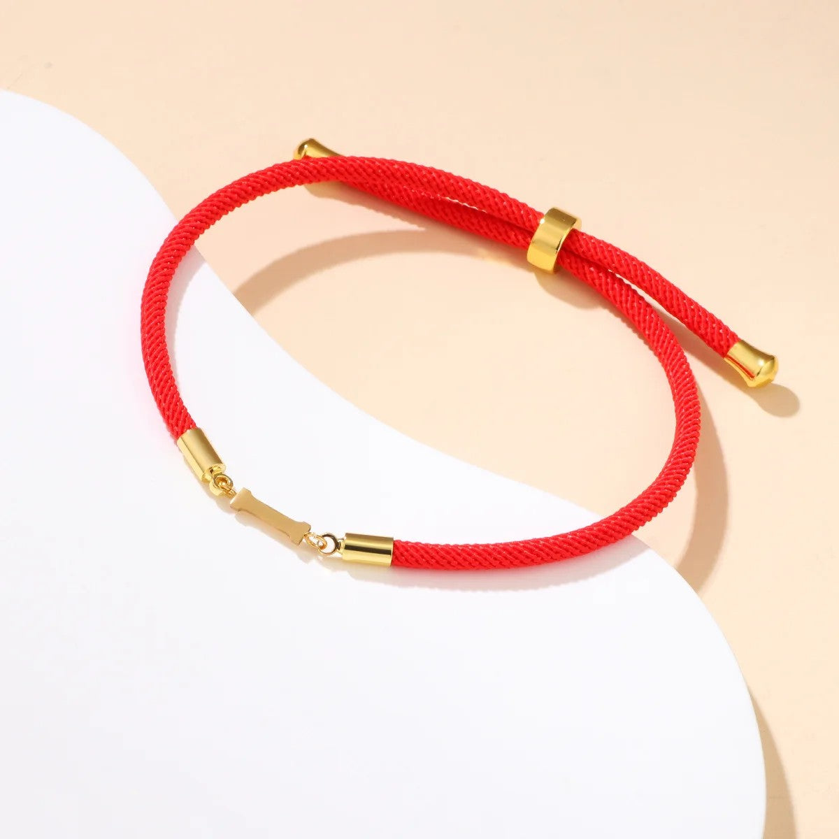 Red Woven Initial Letter Bracelet