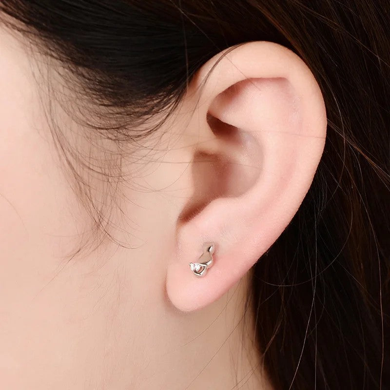 Cat Silhouette Cuff Earrings