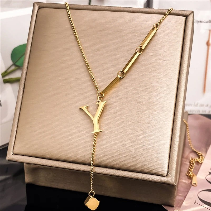 Initial Bar Necklace