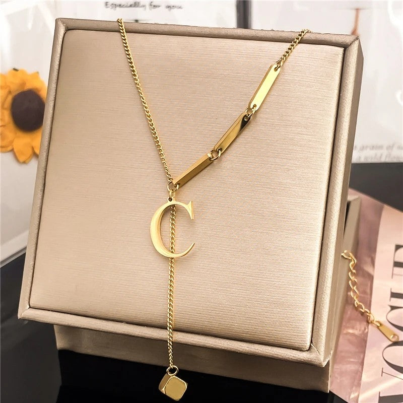 Initial Bar Necklace