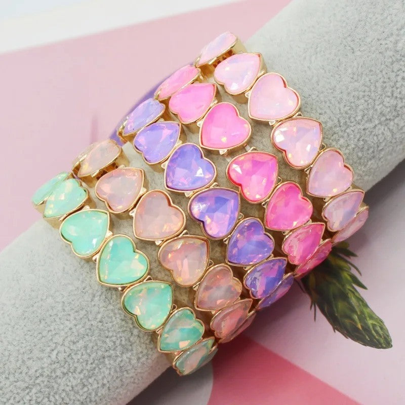 Multicolor Heart Cuff Bracelet