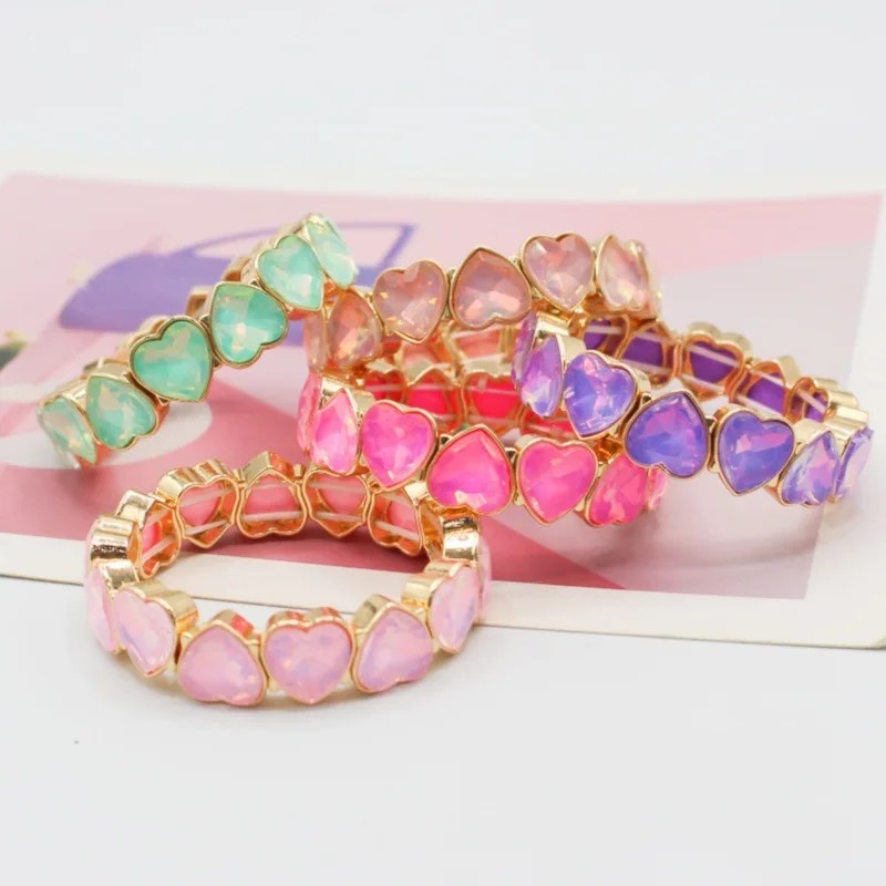 Multicolor Heart Cuff Bracelet
