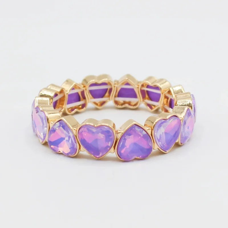 Multicolor Heart Cuff Bracelet
