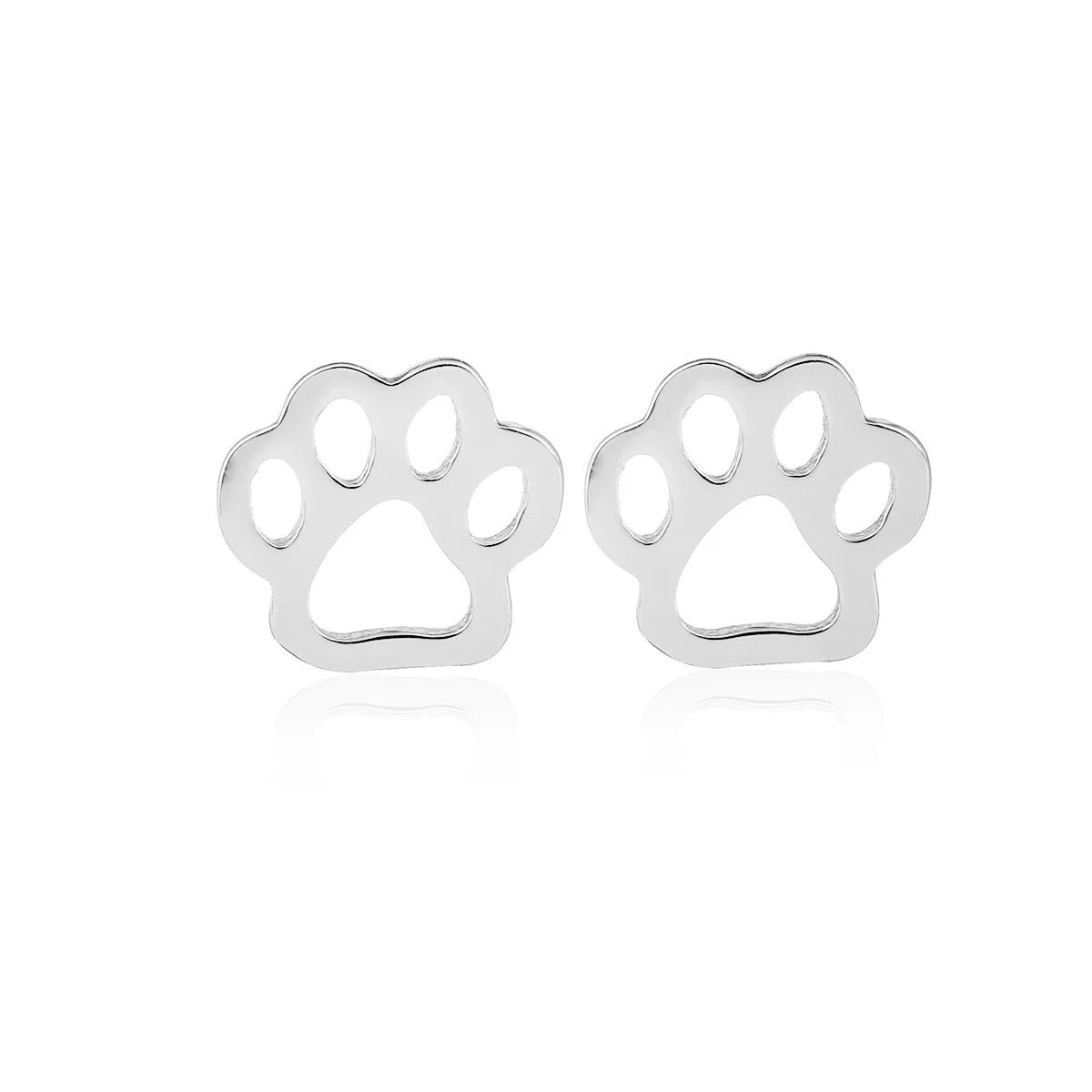 Hollow Paw Stud Earrings