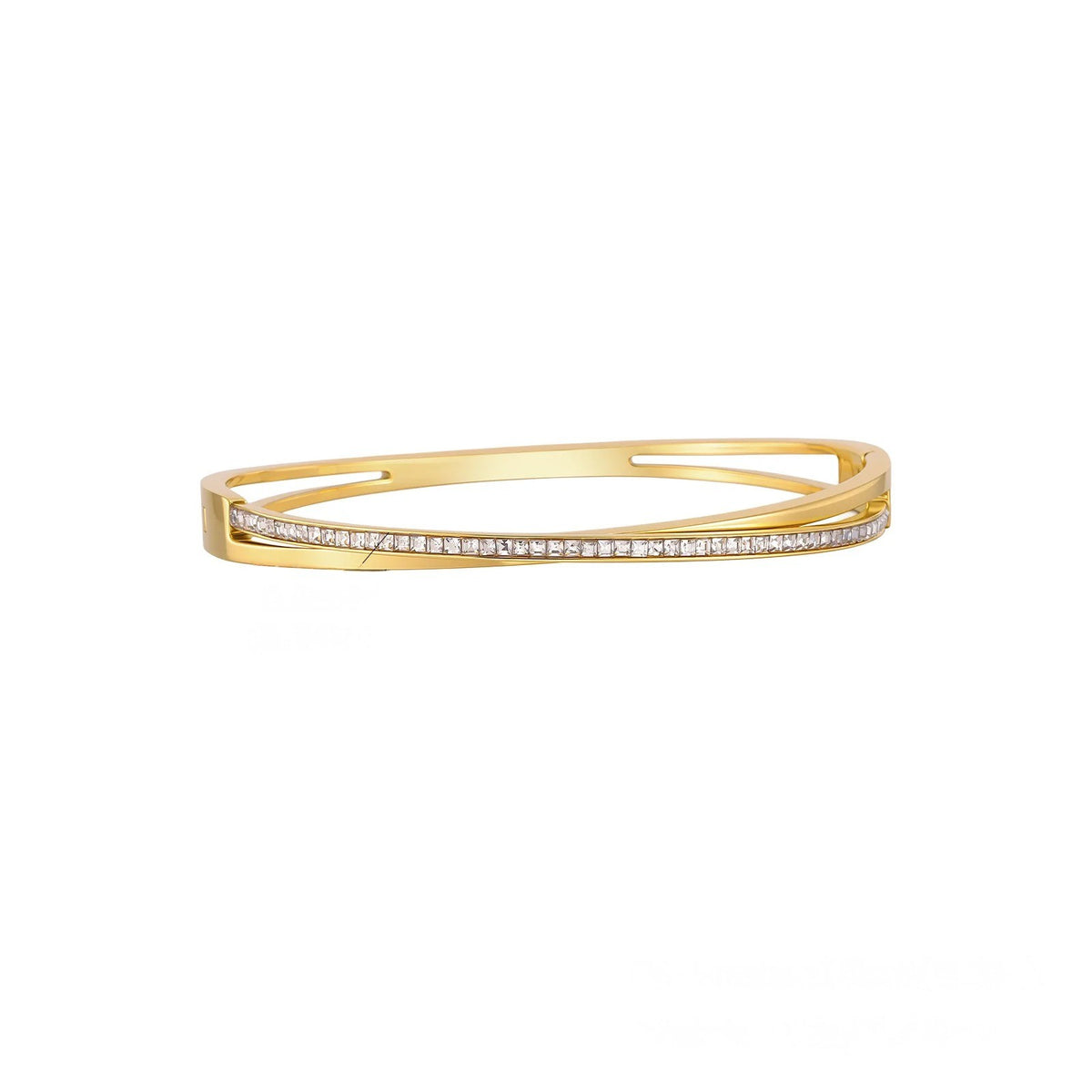 Roman Numeral Rhinestone Crossover Bracelet