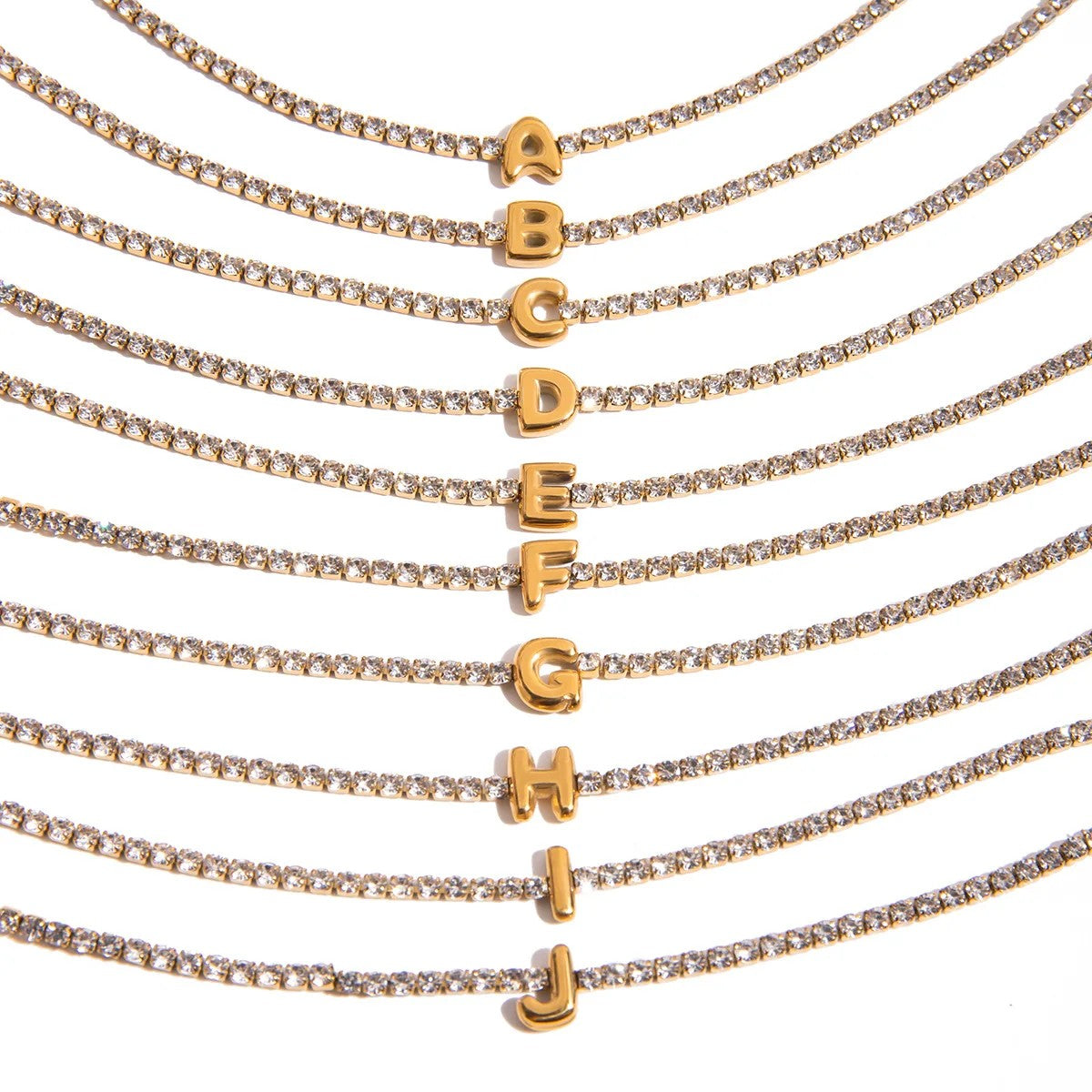 Crystal Initial Bracelet