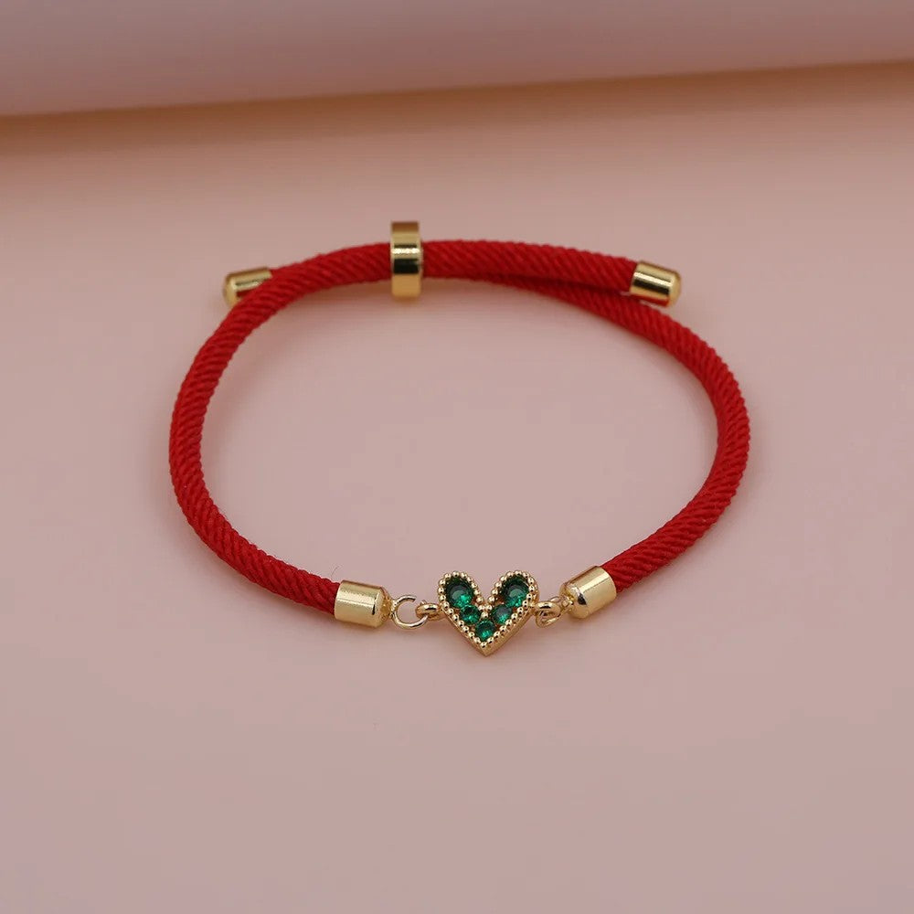 Zircon Heart Thread Bracelet