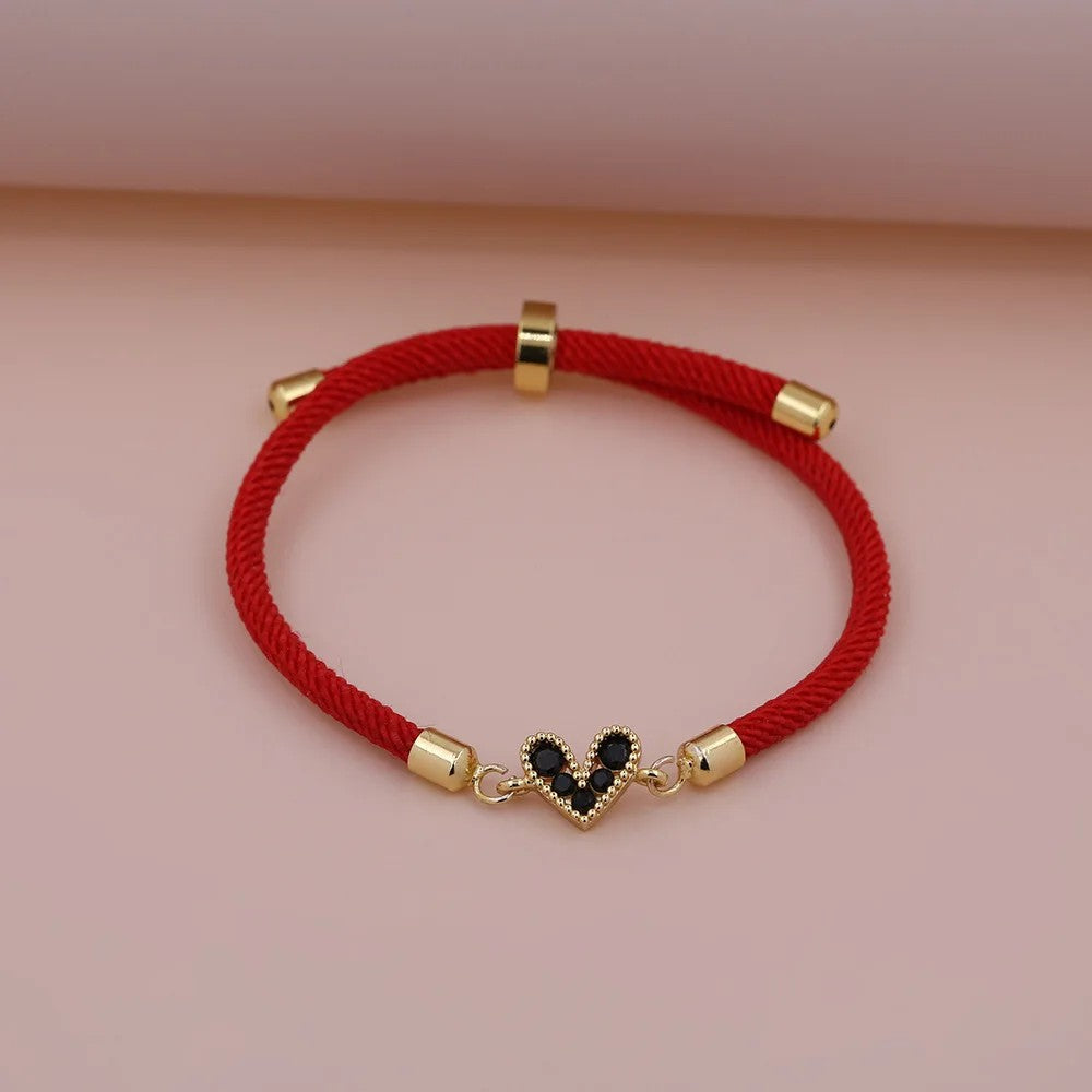 Zircon Heart Thread Bracelet