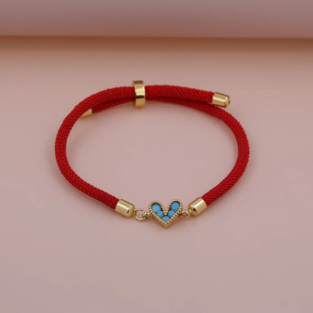 Zircon Heart Thread Bracelet