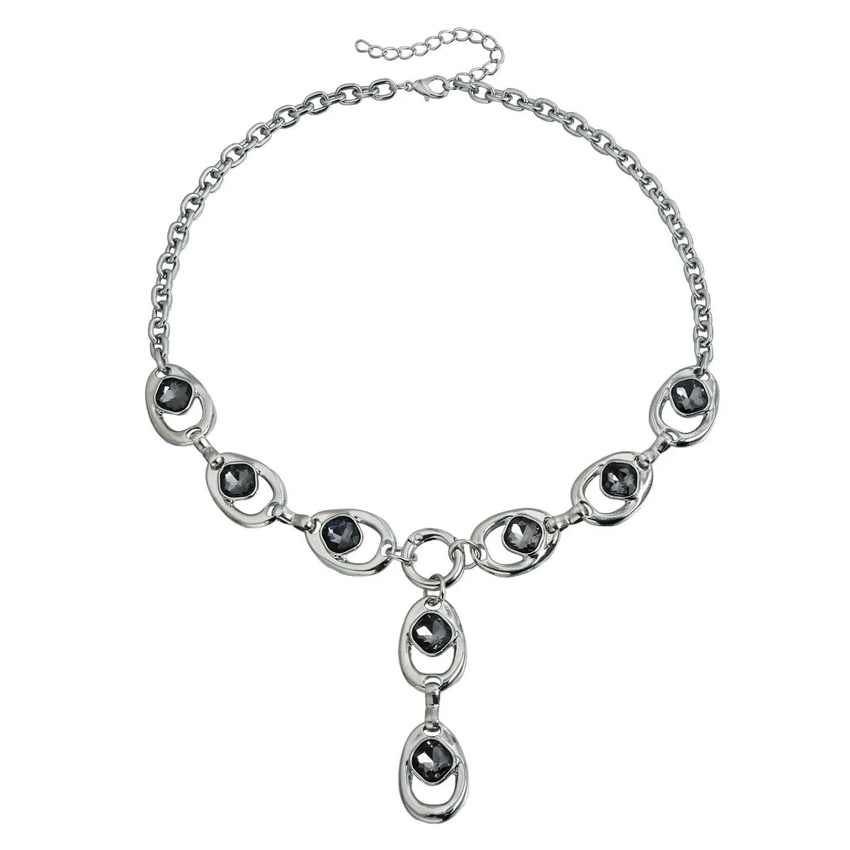 Black Stone Y-Link Necklace