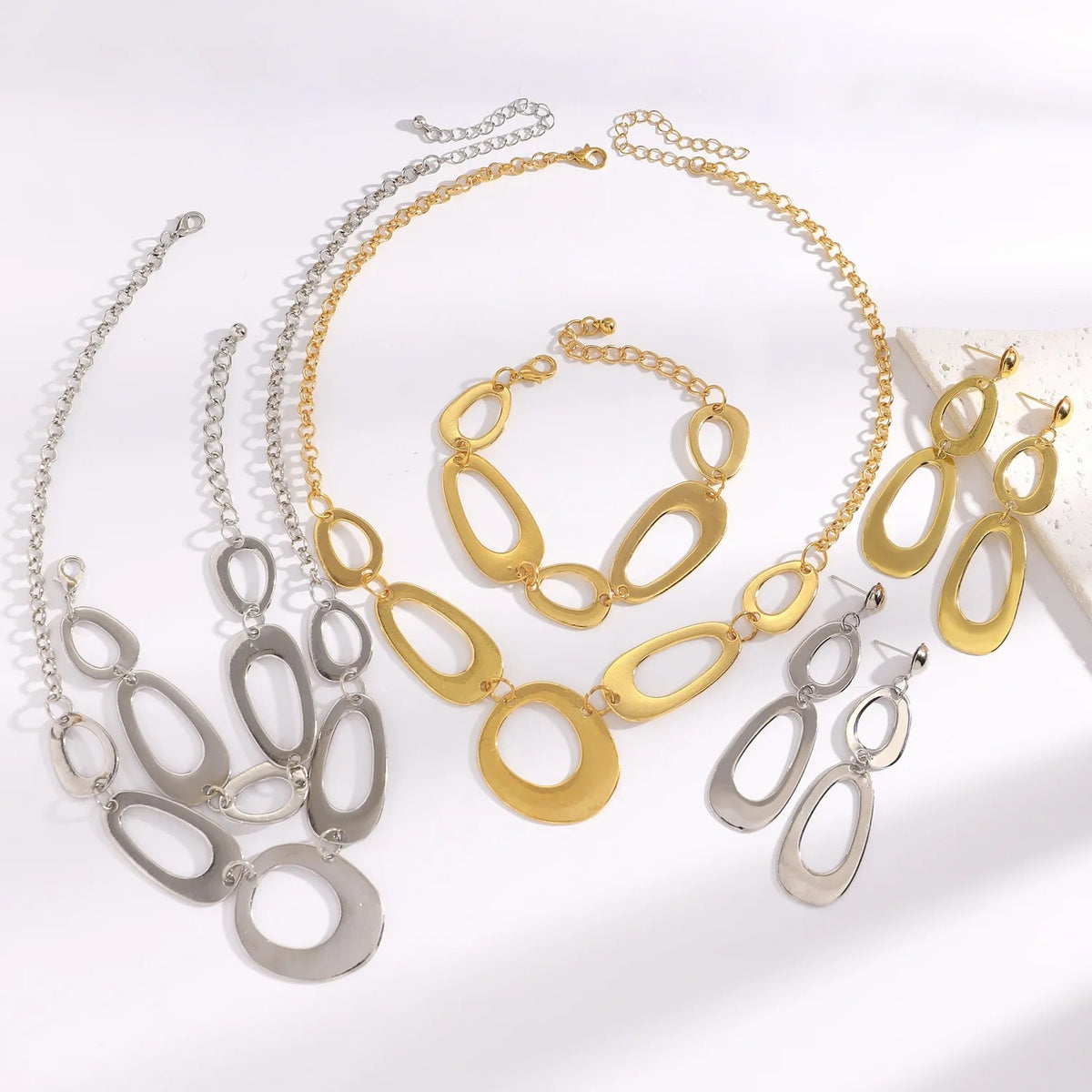 Open Oval Link Jewelry Set