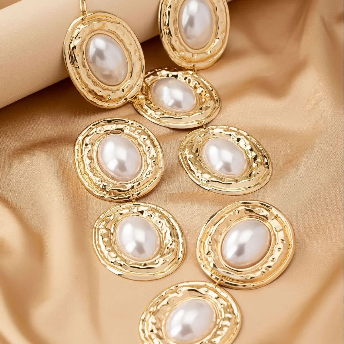Oval Pearl Statement Jewelry Set