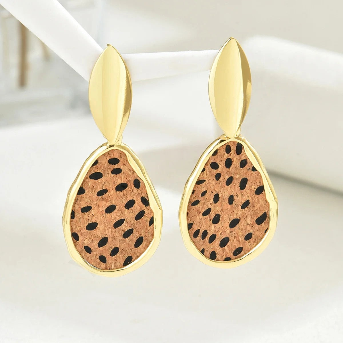 Leopard Print Teardrop Earrings