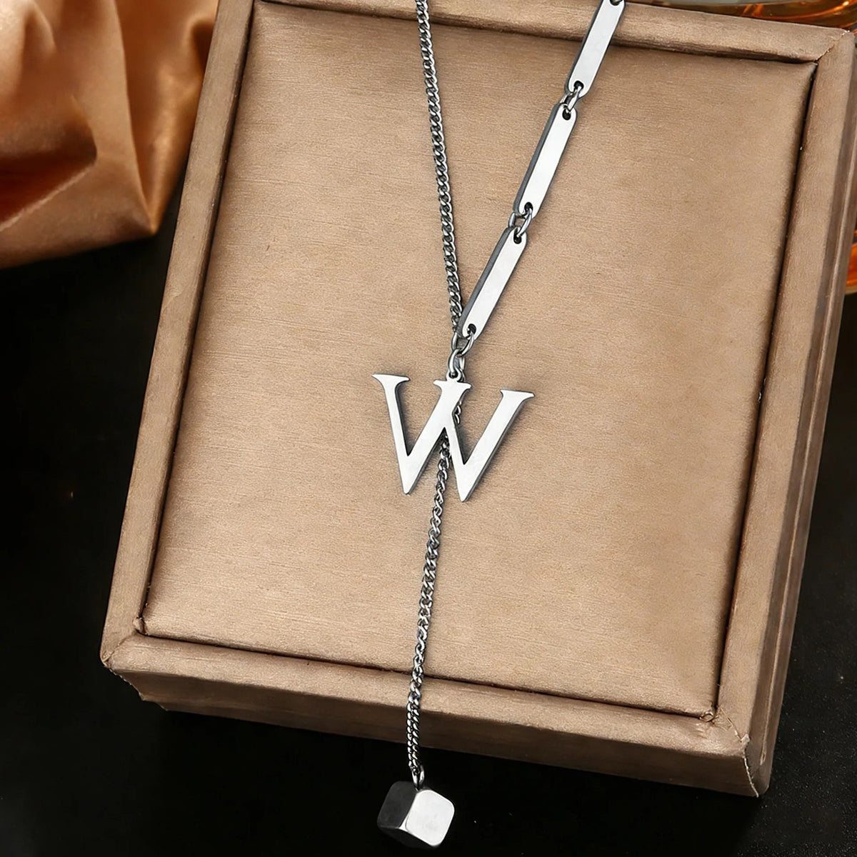 Geometric Initial Letter Necklace