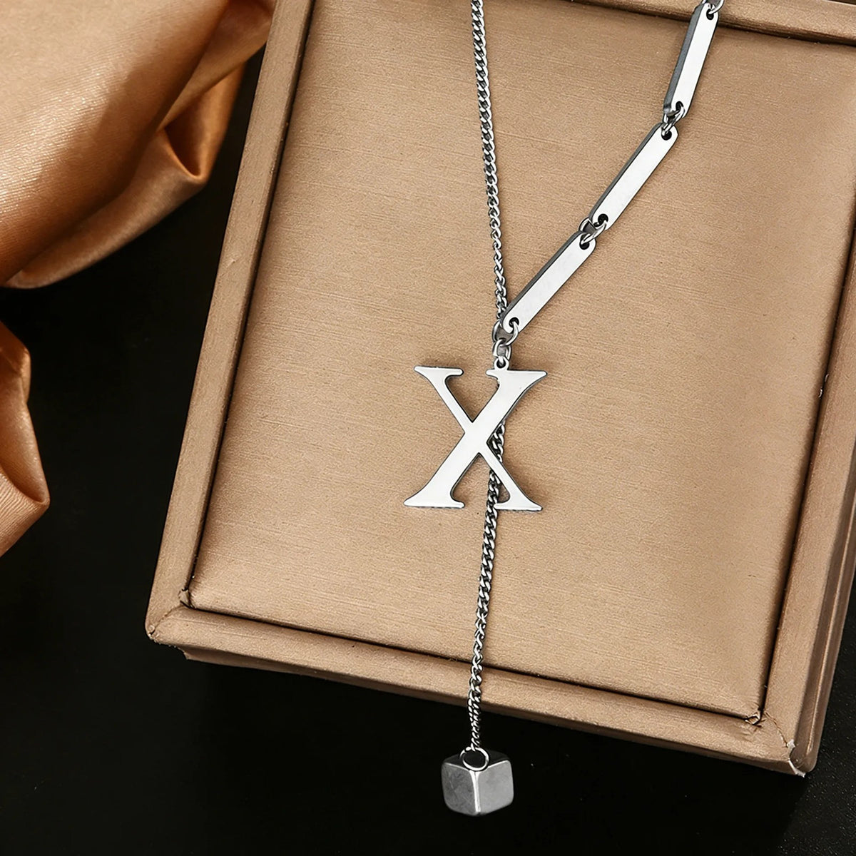 Geometric Initial Letter Necklace