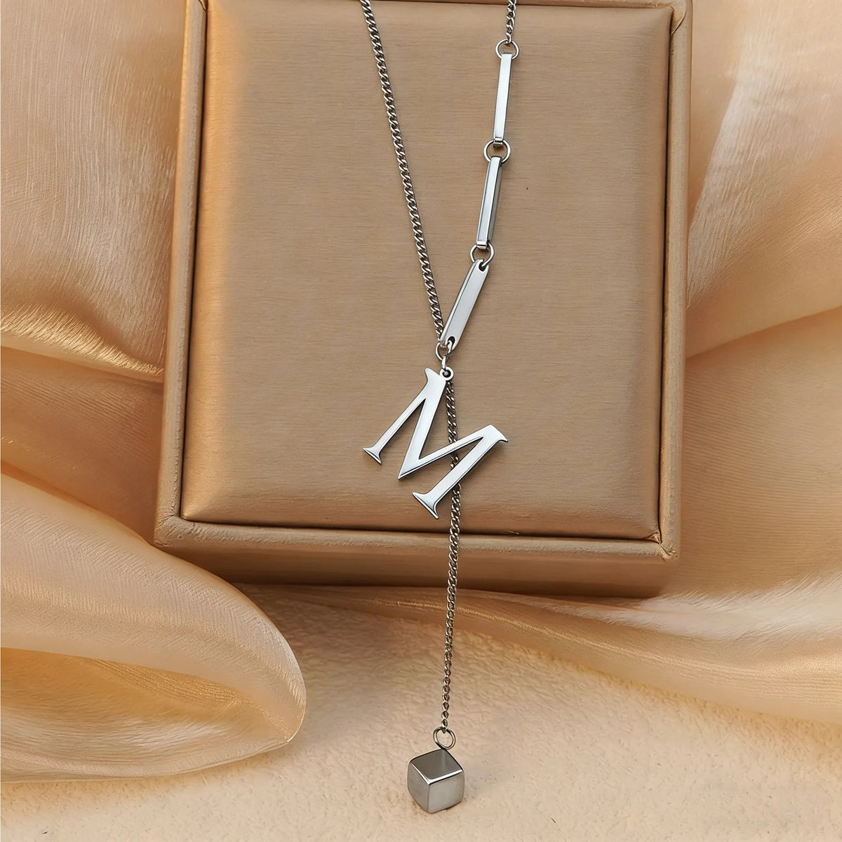 Geometric Initial Letter Necklace