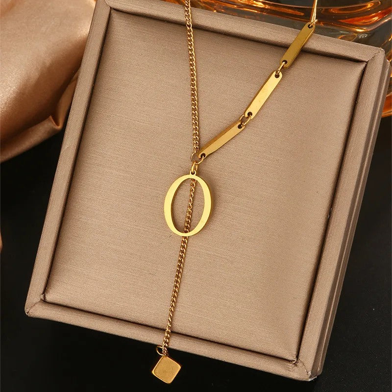 Geometric Initial Letter Necklace