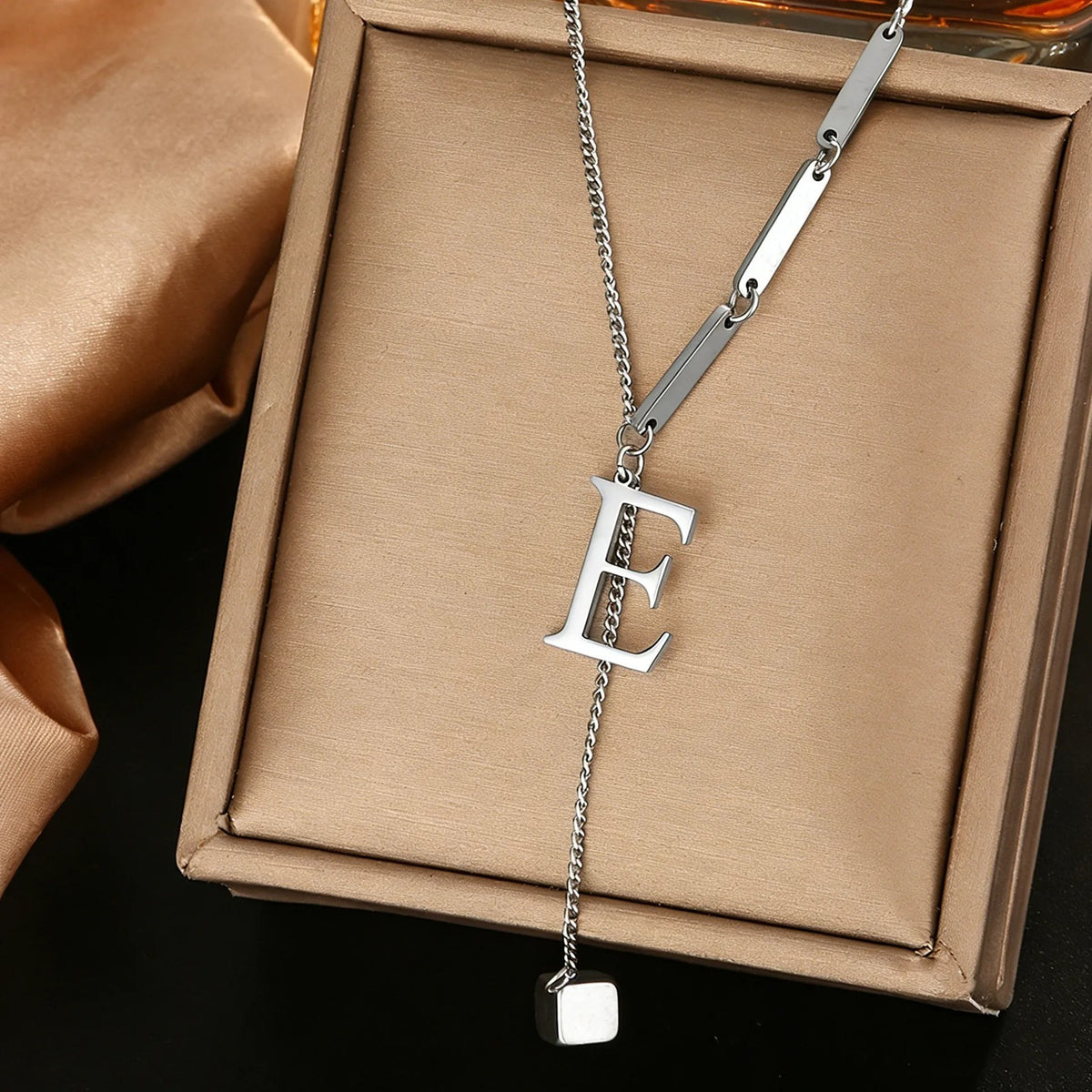Geometric Initial Letter Necklace