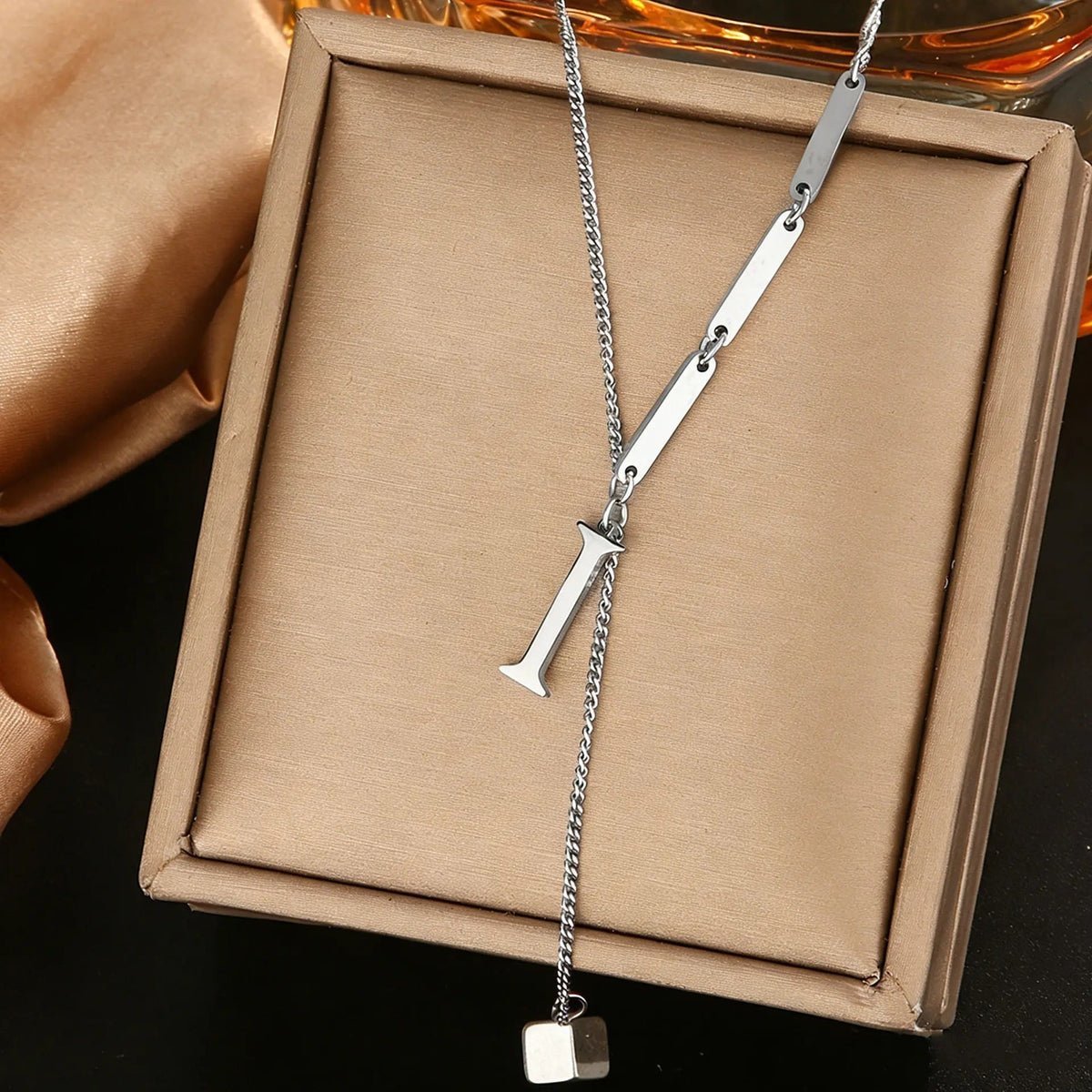 Geometric Initial Letter Necklace