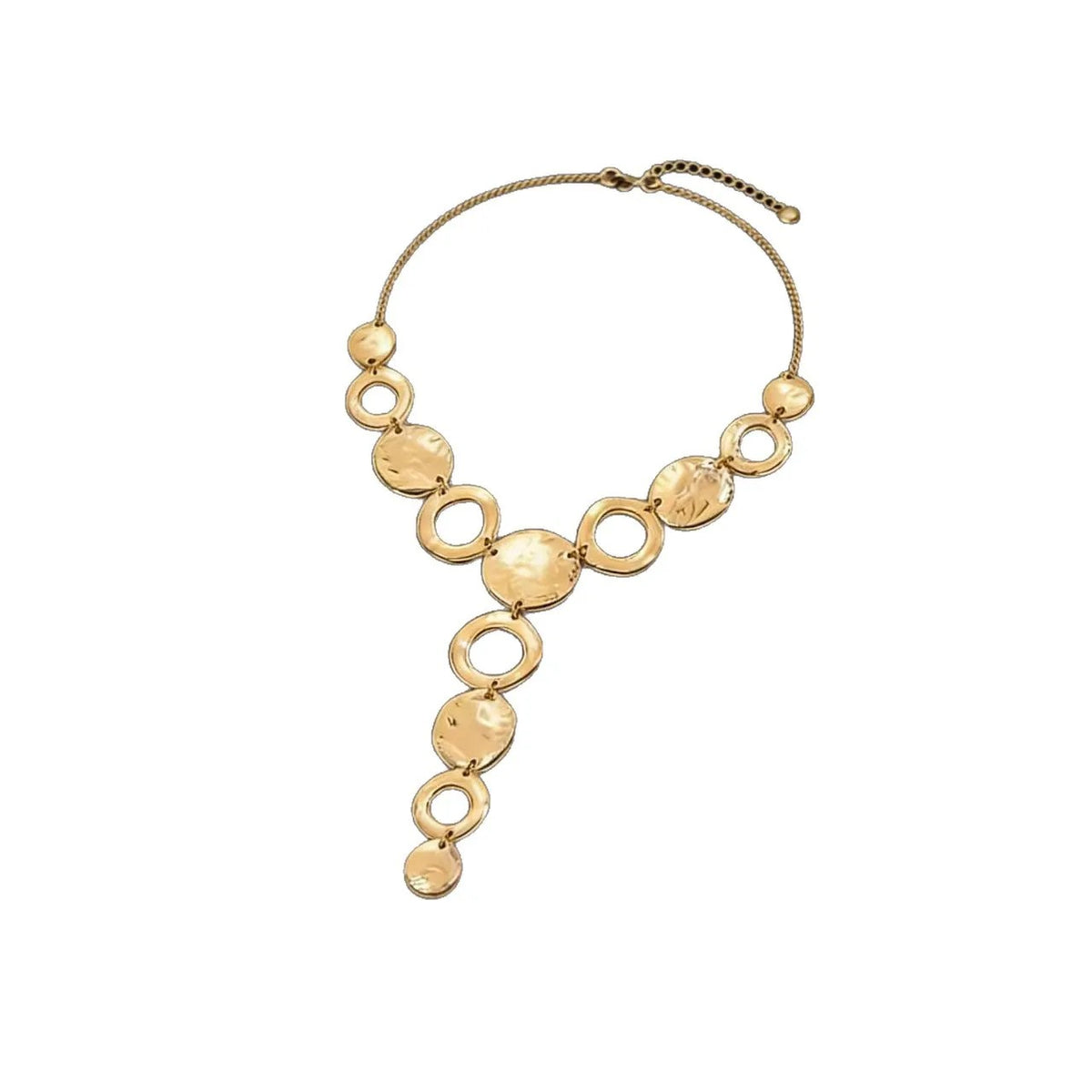 Geometric Circle Lariat Necklace