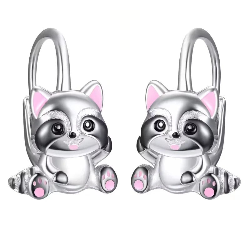 Raccoon Hoop Earrings