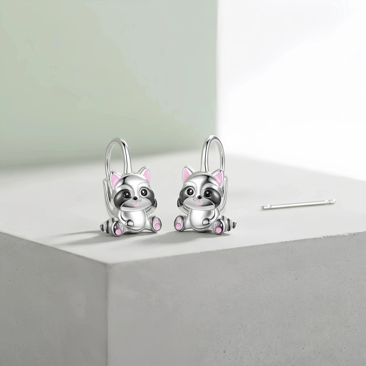 Raccoon Hoop Earrings