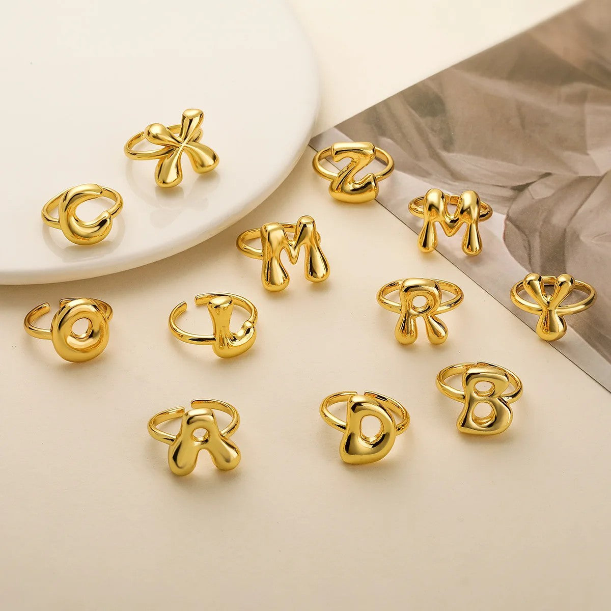 Adjustable Letter Ring