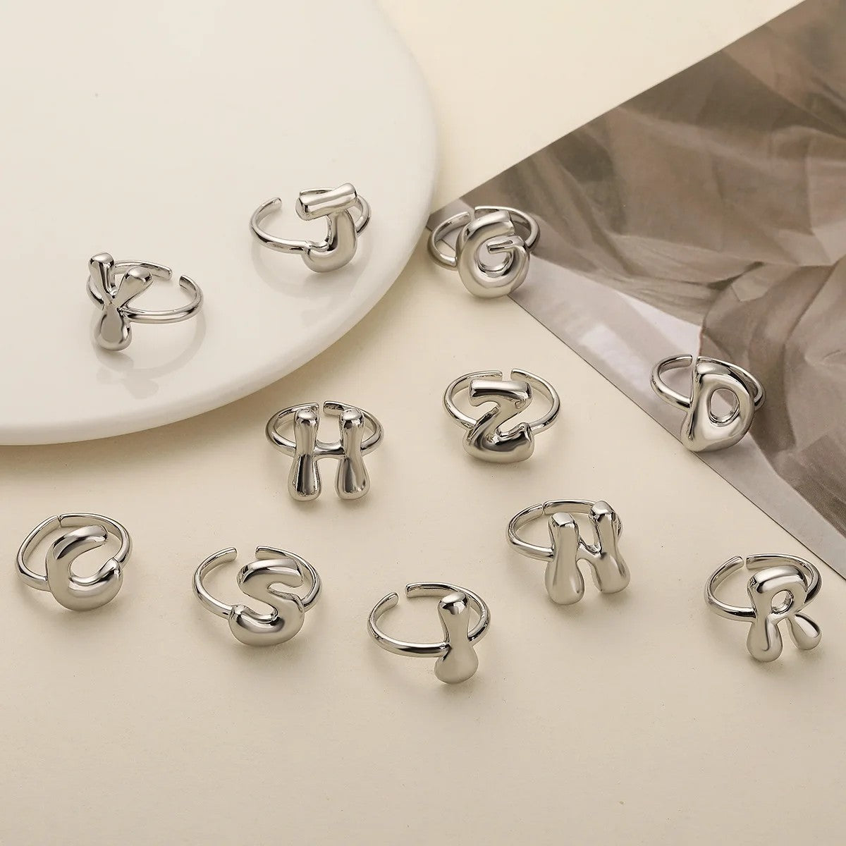 Adjustable Letter Ring