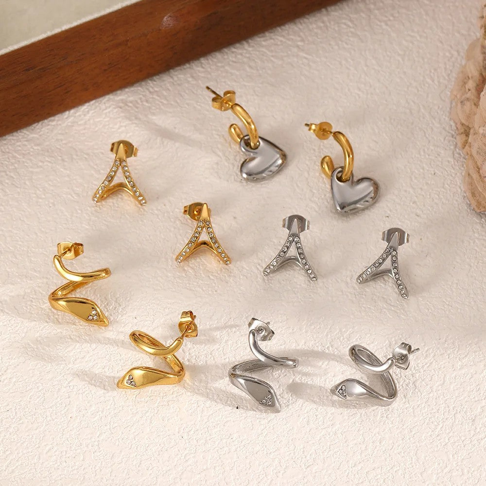 Crystal Arch Stud Earrings
