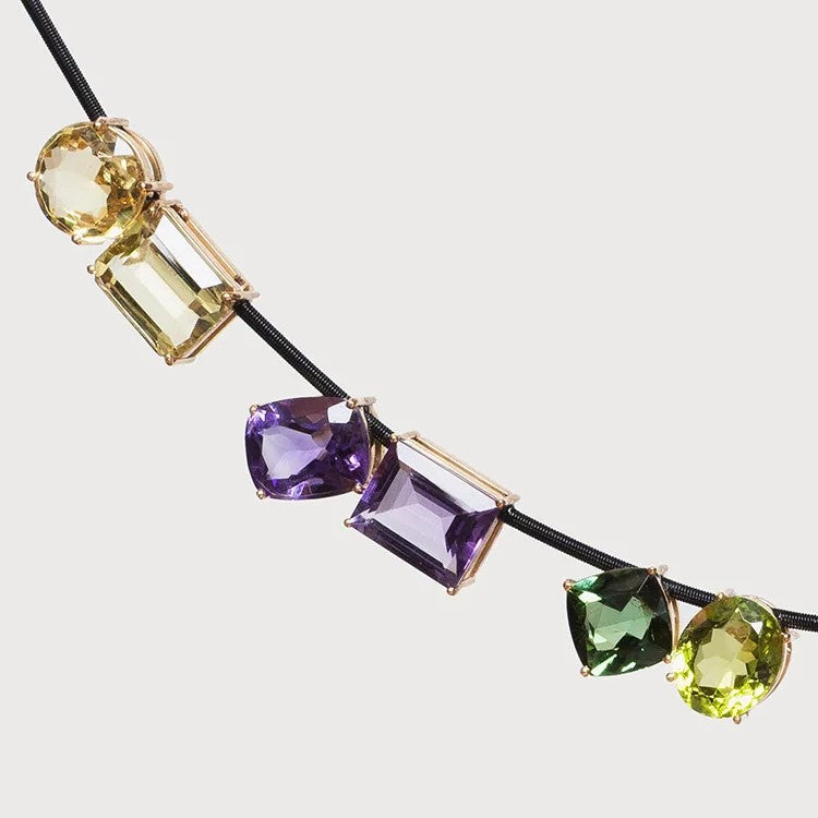 Colorful Gemstone Rope Necklace