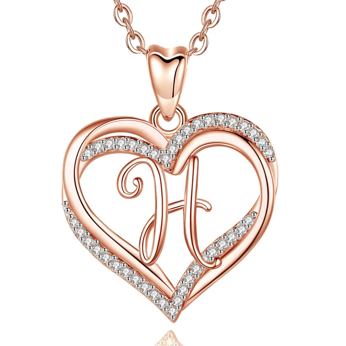 Crystal Heart Love Knot Necklace
