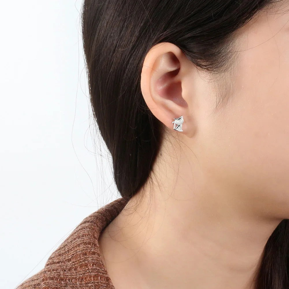 Pave Zircon Cat Stud Earrings