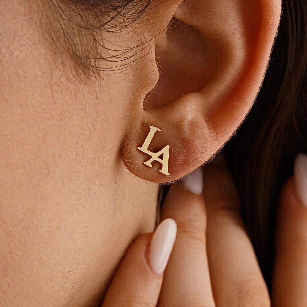 Custom Initial Letter Earrings