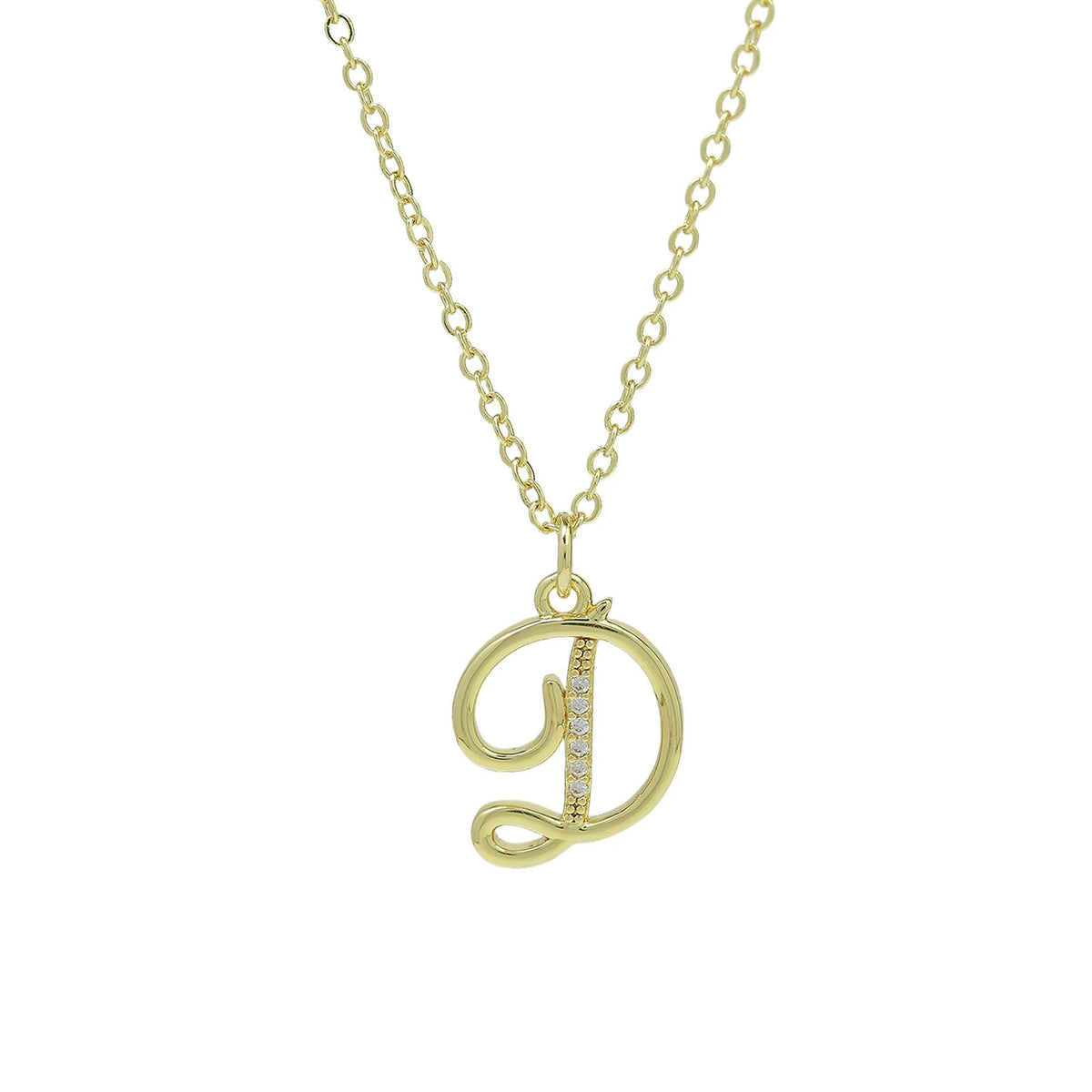 Zircon Script Initial Layered Necklace