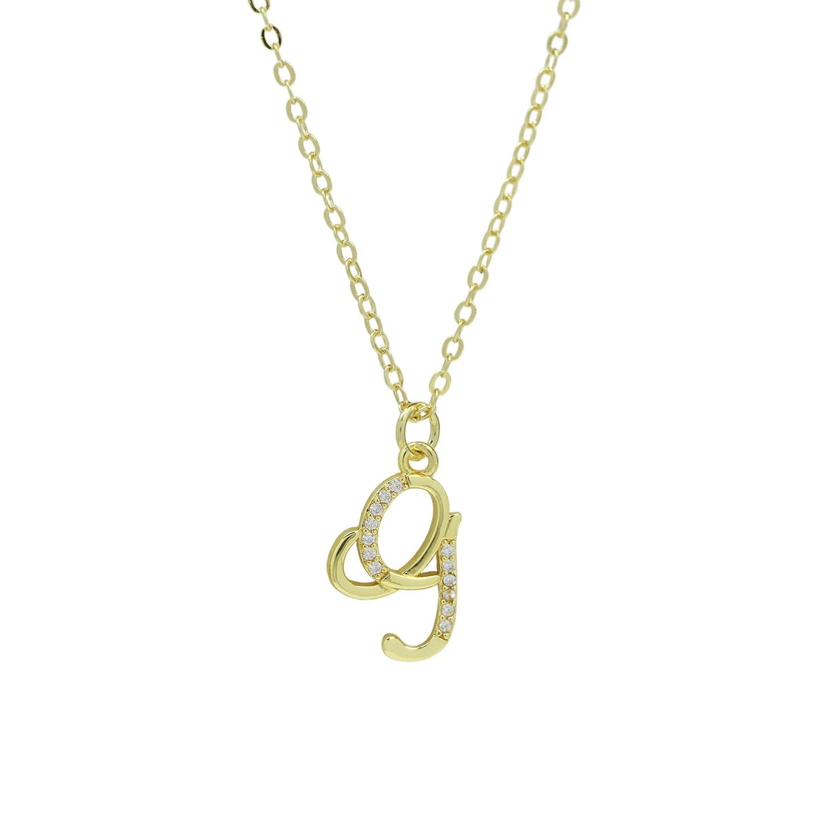 Zircon Script Initial Layered Necklace